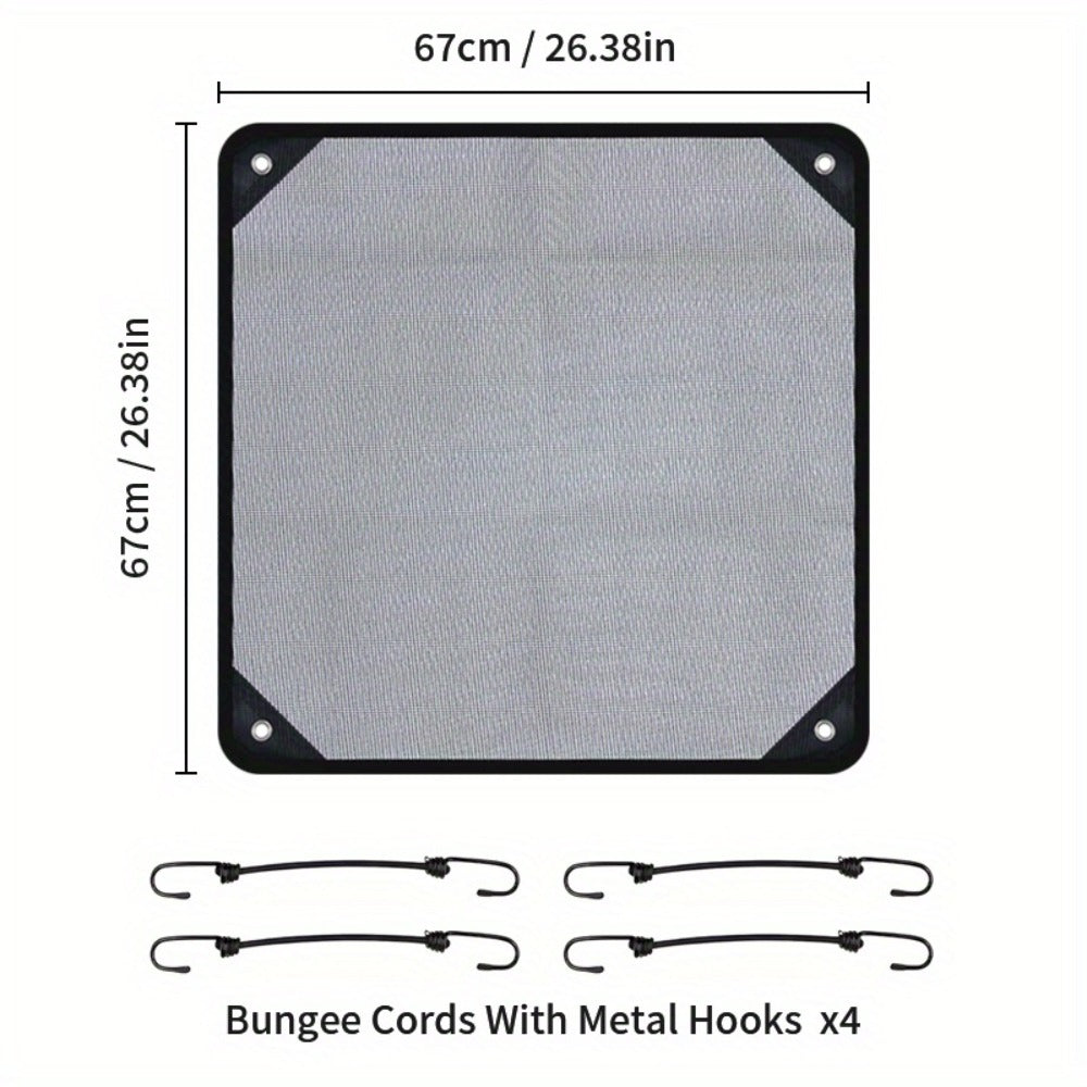 Outdoor Air Conditioner Cover 26"x26", Universal PVC Mesh AC Unit Protector, Prevents Leaves Debris Snow, Weatherproof Outdoor AC Cover