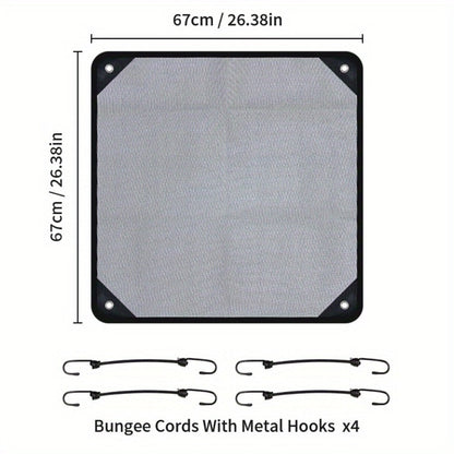Outdoor Air Conditioner Cover 26"x26", Universal PVC Mesh AC Unit Protector, Prevents Leaves Debris Snow, Weatherproof Outdoor AC Cover