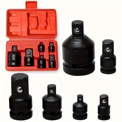Impact Adapter & Reducer Set 6-Piece – 1/4" 3/8" 1/2" 3/4" Female-to-Male Air Square Drive Conversion Tool | Chrome Molybdenum Steel