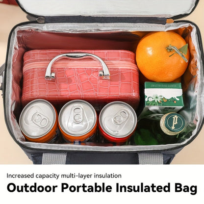 Insulated Lunch Bag Large Capacity Leakproof Waterproof with Shoulder Strap Double Pocket Portable Cooler Tote for Men Women Work School