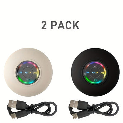 Bathroom Shower Speaker with LED Light, Wireless Bluetooth Speaker, USB Rechargeable 400mAh Battery