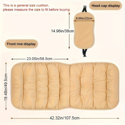 Vest-Style Car Seat Cushion with Connected Backrest and Seat Pad, Memory Foam Fill and Red, Beige or Black Options
