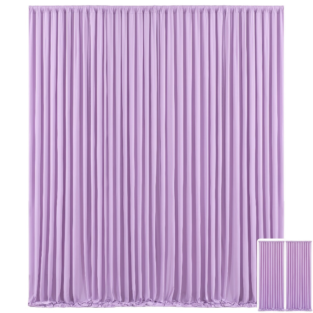 Two-Panel 10 x 10 ft Backdrop Curtain Set with Pole Pockets and 16 Color Options for Events