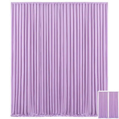Two-Panel 10 x 10 ft Backdrop Curtain Set with Pole Pockets and 16 Color Options for Events