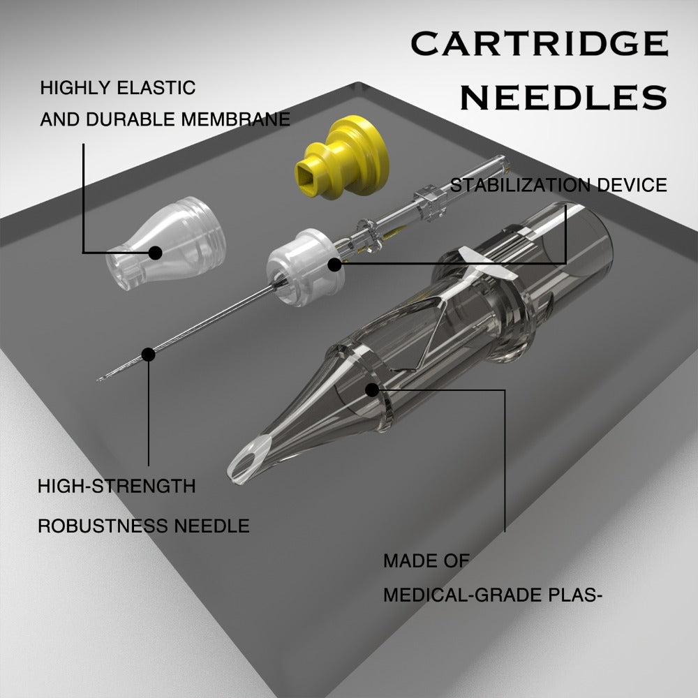 Tattoo Cartridge Needles with SPARK Label, 20-Piece Box and 24 Retained RL RS CM M1 Model Choices