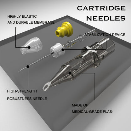 Tattoo Cartridge Needles with SPARK Label, 20-Piece Box and 24 Retained RL RS CM M1 Model Choices