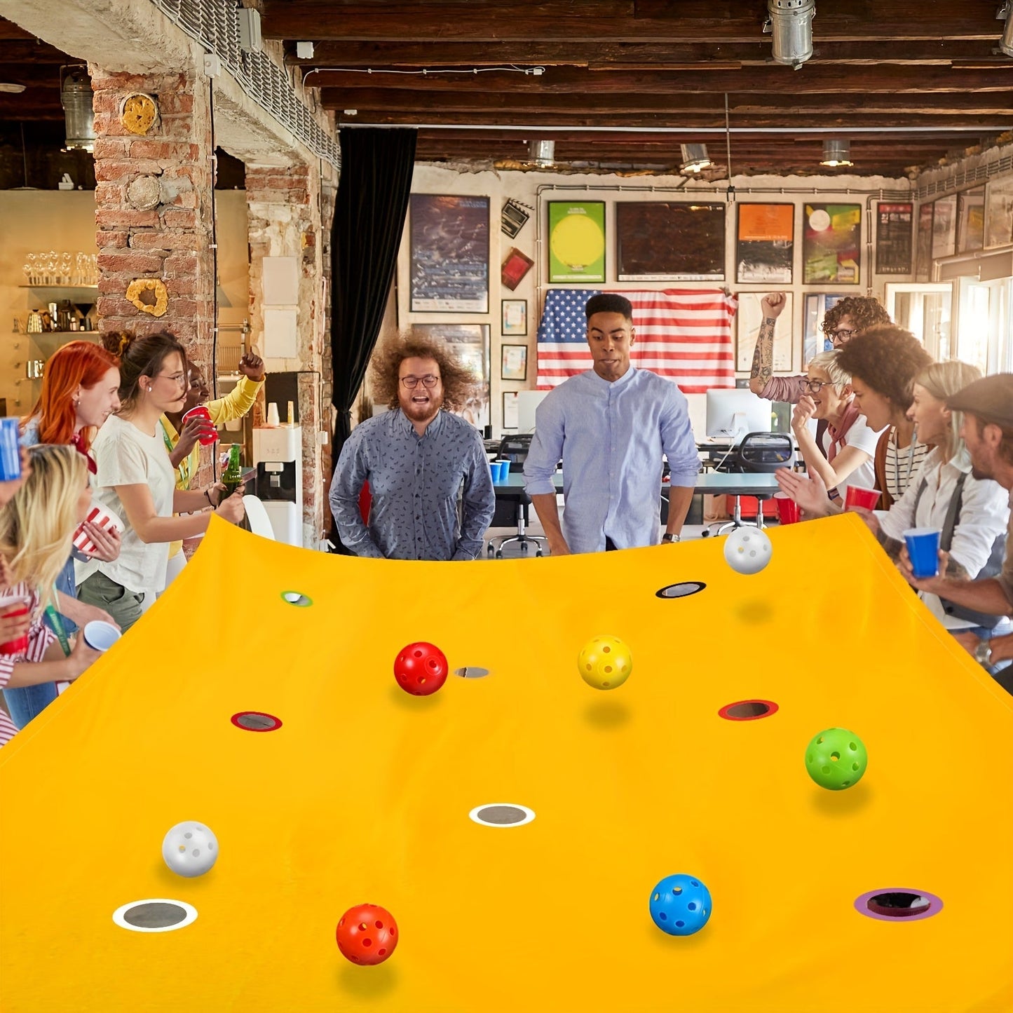 Team Building Tarp Game 98 x 70 Inch with 8 Balls with the Listed Color, Size or Set Options for Everyday Use