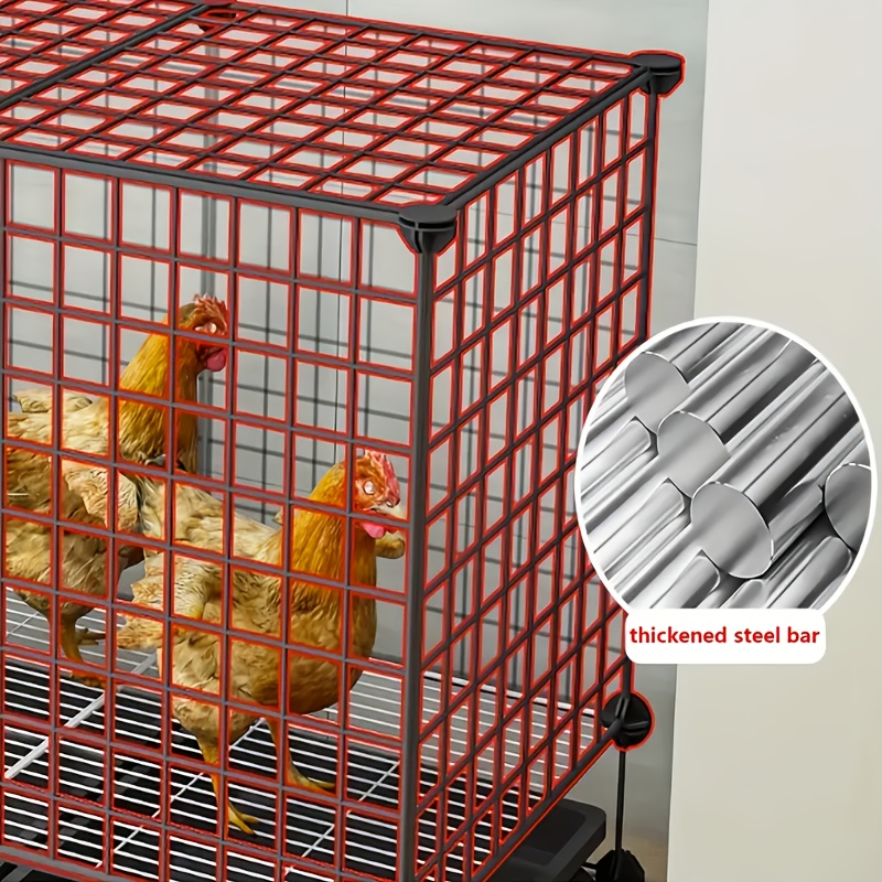 Small Animal Playpen & Pet Cage with Removable Tray, Indoor Outdoor Enclosure for Rabbits, Chickens