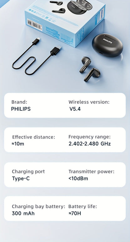 Bluetooth 5.4 Semi-Open Earbuds True Wireless TWS Charging Case Noise Cancelling Mic 20H Playtime for an Everyday Personal Care Routine