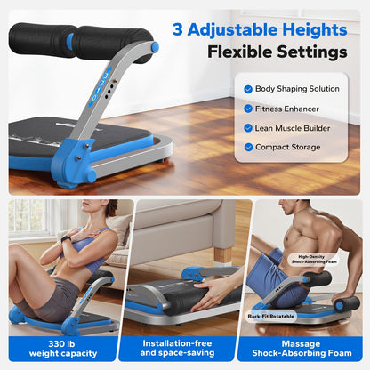 Ab Trainer Abdominal Machine – Multifunctional Core Strength Trainer for Home Gym, Waist Slimming & Belly Fat Workout