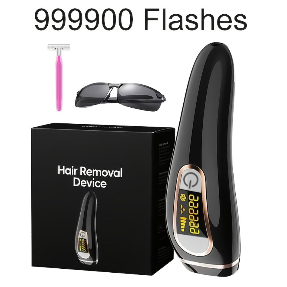 LEFINEE IPL Hair Removal Device with 999900 Flash-Counter Marking, Display and Black or White Editions