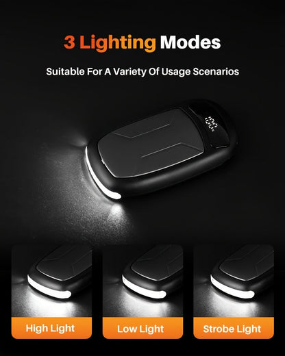 Rechargeable Hand Warmers with COB Light 2 Pack, Magnetic USB Electric Pocket Hand Warmer 12 Hours Heat, Portable Reusable Handwarmer