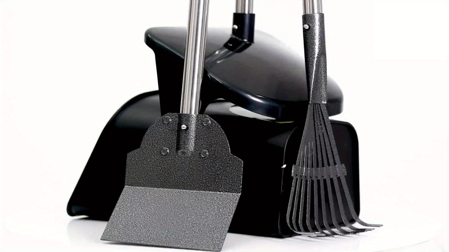 Dog Pooper Scooper with Long Handle & Swivel Bin – Heavy Duty Rake Spade Set, 40 Waste Bags Included, Pet Waste Removal for Yard Grass