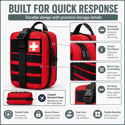 First Aid Kit 399pcs / 99pcs Professional Portable Survival Gear with Splints Scissors Tweezers for Hiking Camping Hunting Car Travel