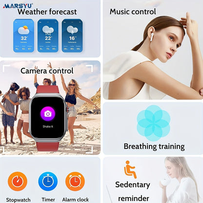 Smart Watch 2.04-Inch AMOLED Display with Bluetooth 5.3 Calling, 530mAh Battery and Six Strap Options