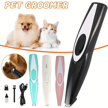 Pet Detail Trimmer Cordless USB Rechargeable – Ceramic Blade Precision Clipper for Dogs Cats Face Paws Ears Eyes Tail