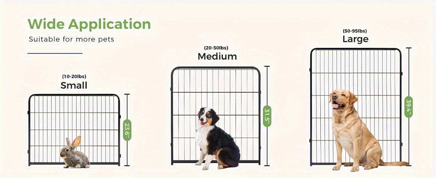 Metal Dog Playpen with Door DIY 8 or 16 Panel Foldable Pet Pen for Small Medium Large Dogs Puppies Easy Assemble Indoor Outdoor Use 24 32 40