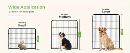 Metal Dog Playpen with Door DIY 8 or 16 Panel Foldable Pet Pen for Small Medium Large Dogs Puppies Easy Assemble Indoor Outdoor Use 24 32 40