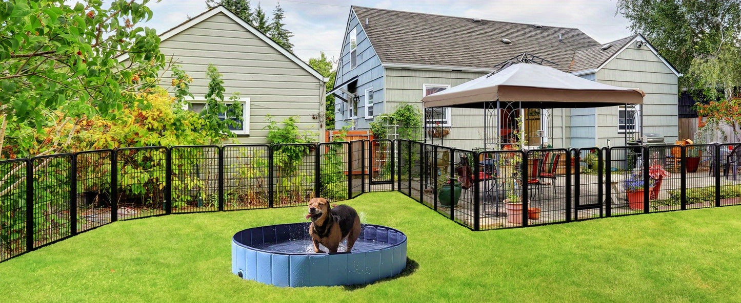 Dog Playpen Heavy Duty Foldable – 8 & 16 Panel Pet Exercise Pen for Large Medium Small Dogs, Portable Indoor Outdoor Puppy Pen for Yard