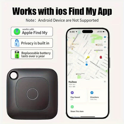 Round Bluetooth Item Finder in One-, Two- or Four-Pack Black Options with 1.43-Inch Case and Key Ring