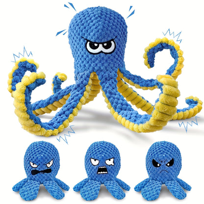 Tough Dog Chew Toy Octopus – Squeaky Stuffed Interactive Dog Toys for Large Dogs, Crinkle Tug of War Plush Dog Toy to Keep Dogs Busy