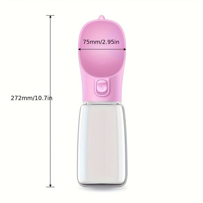 Portable Dog Water Bottle with Food Storage – Leakproof 2-in-1 Pet Travel Bottle for Hiking, Walking & Outdoor Activities