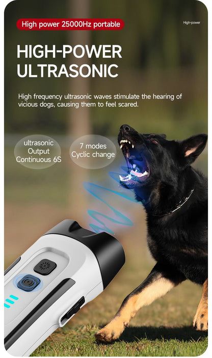 Ultrasonic Dog Bark Control Device with LED Flashlight – Adjustable Anti-Barking Trainer, Portable Indoor Outdoor Dog Behavior Corrector