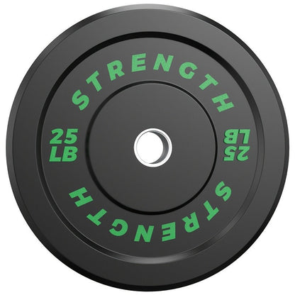 Black Olympic-Style Weight Plates with Colored Weight Markings in 10, 15, 25, 35 or 45 lb Options