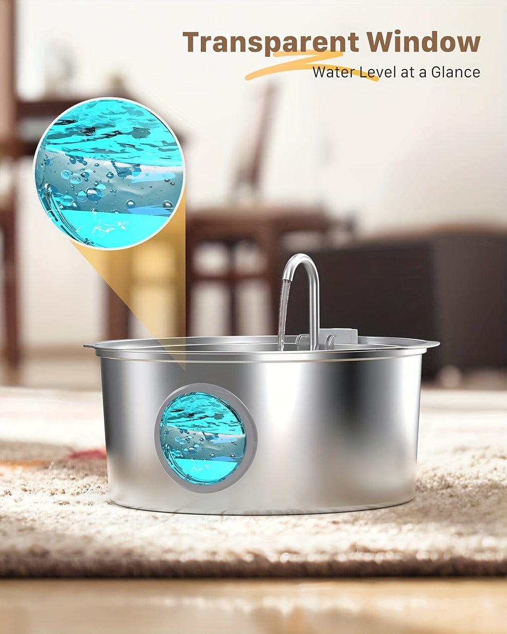 Stainless Steel Pet Water Fountain 1.85 Gal – Smart 304 SS Large Capacity Cat Dog Automatic Water Dispenser, Silent Pump, Filter Chip