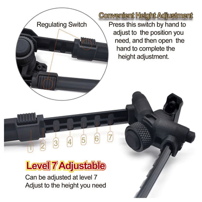 M-LOK Bipod Lightweight Aluminum Alloy Foldable Adjustable Rifle Bipod for Hunting Shooting AR15 M4 Tactical Rifle Non-Slip Rubber Feet
