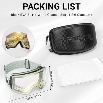KAPVOE Ski Goggles with Magnet-Attached Interchangeable Lens Interface and Seven K721 Color Codes