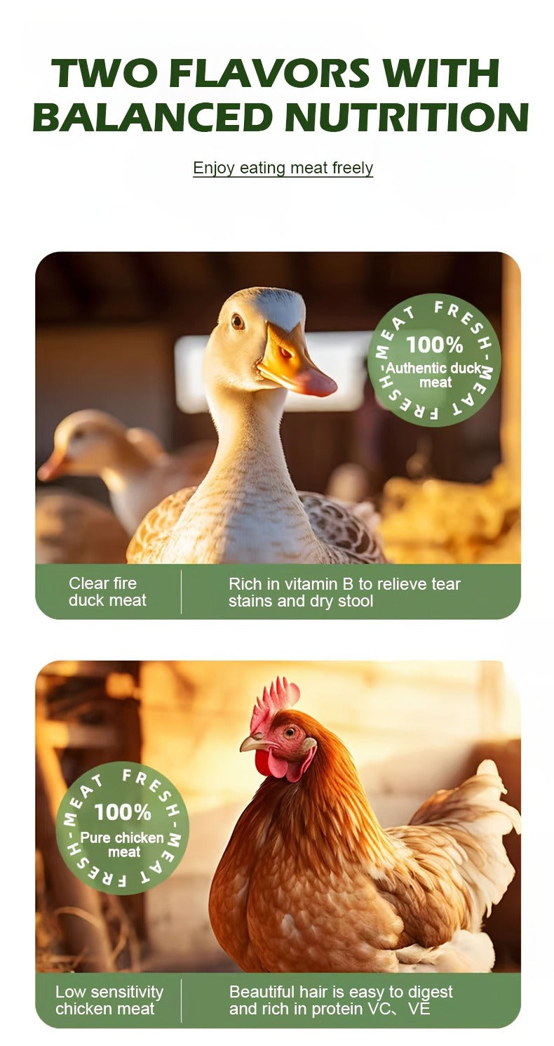 Cat & Dog Treats Chicken Jerky & Duck Jerky Combo – High Protein Grain Free Training Rewards, Dental Chews