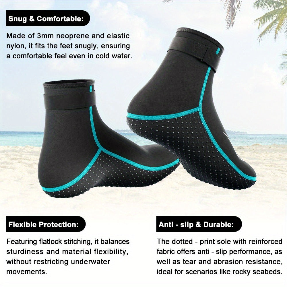 Neoprene Wetsuit Socks 3.5mm – High & Low Cut Water Booties, Non-Slip Anti-Abrasion for Diving Snorkeling Kayaking Beach Volleyball Surfing