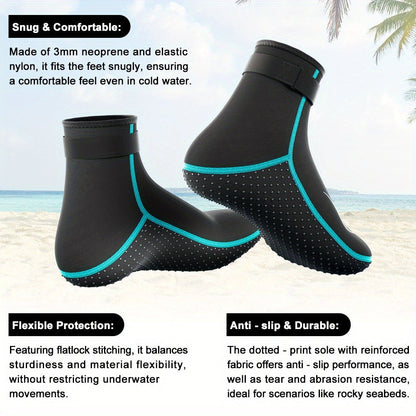 Neoprene Wetsuit Socks 3.5mm – High & Low Cut Water Booties, Non-Slip Anti-Abrasion for Diving Snorkeling Kayaking Beach Volleyball Surfing