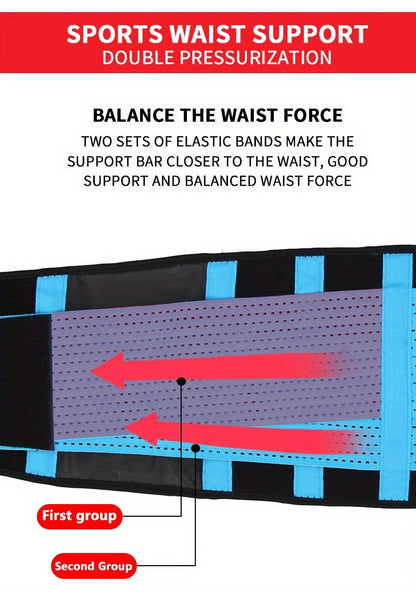 Weightlifting Belt for Men Women – Adjustable Gym Waist Support Belt with Hook-and-Loop Closure, Breathable Polyester Back Brace