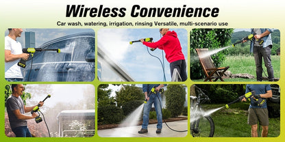Cordless Pressure Washer Battery Powered Portable Car Wash Gun High Pressure Cleaner for Cars Yards for Garden, Patio and Yard Use