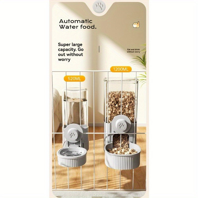 Hanging Cage Pet Water Dispenser & Automatic Feeder – No-Drip Gravity Feed Bowl for Rabbits, Guinea Pigs, Hamsters & Small Animals |