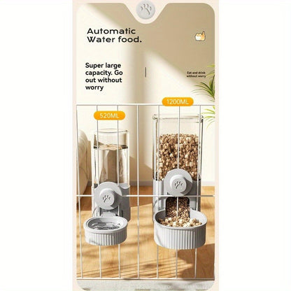 Hanging Cage Pet Water Dispenser & Automatic Feeder – No-Drip Gravity Feed Bowl for Rabbits, Guinea Pigs, Hamsters & Small Animals |