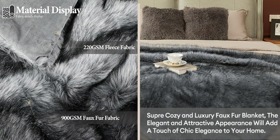 Faux Fur Throw Blanket 1060GSM Luxury – Super Soft Reversible Plush Mink Blanket for Bed Couch Sofa, Oversized Heavy Weight Cozy Blanket