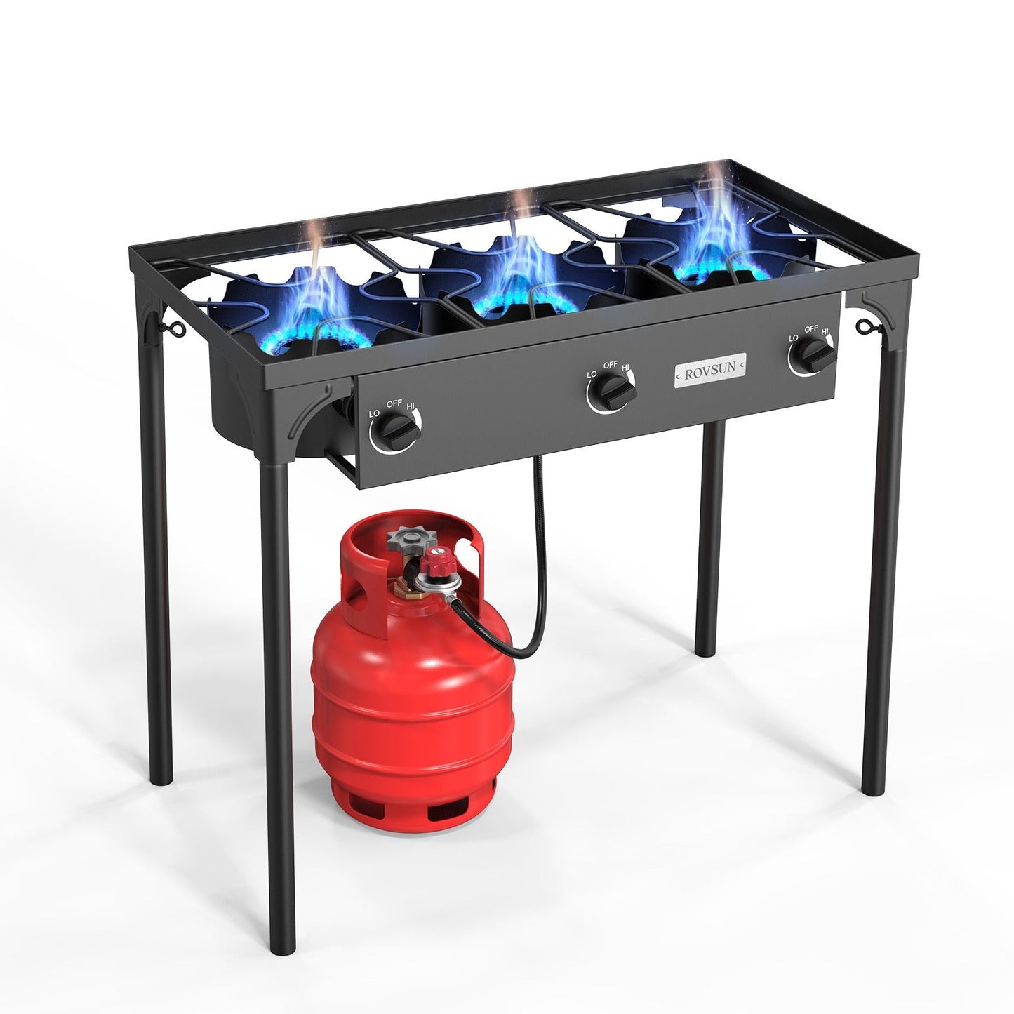 Outdoor Propane Burner Stove Cast Iron High Pressure Gas Cooker with Detachable Stand Legs
