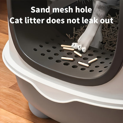 Enclosed Cat Litter Box with Odor Control – Foldable Top Entry Design, Splash-Proof Walls, Compact Size for Small Spaces