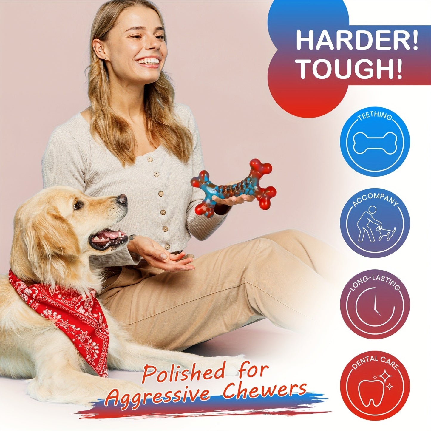 Dog Toys for Large Dogs, Dog Chew Toys for Aggressive Chewers – Indestructible Tough Dog Toys for Large Breed Dogs