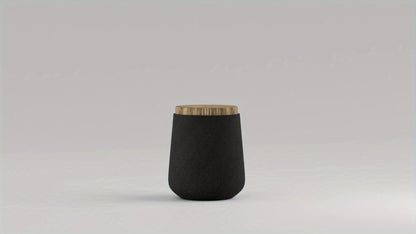 Outdoor Side Table 17-Inch Concrete Design with Wood-Look Top in Black, Hourglass and Compact Options