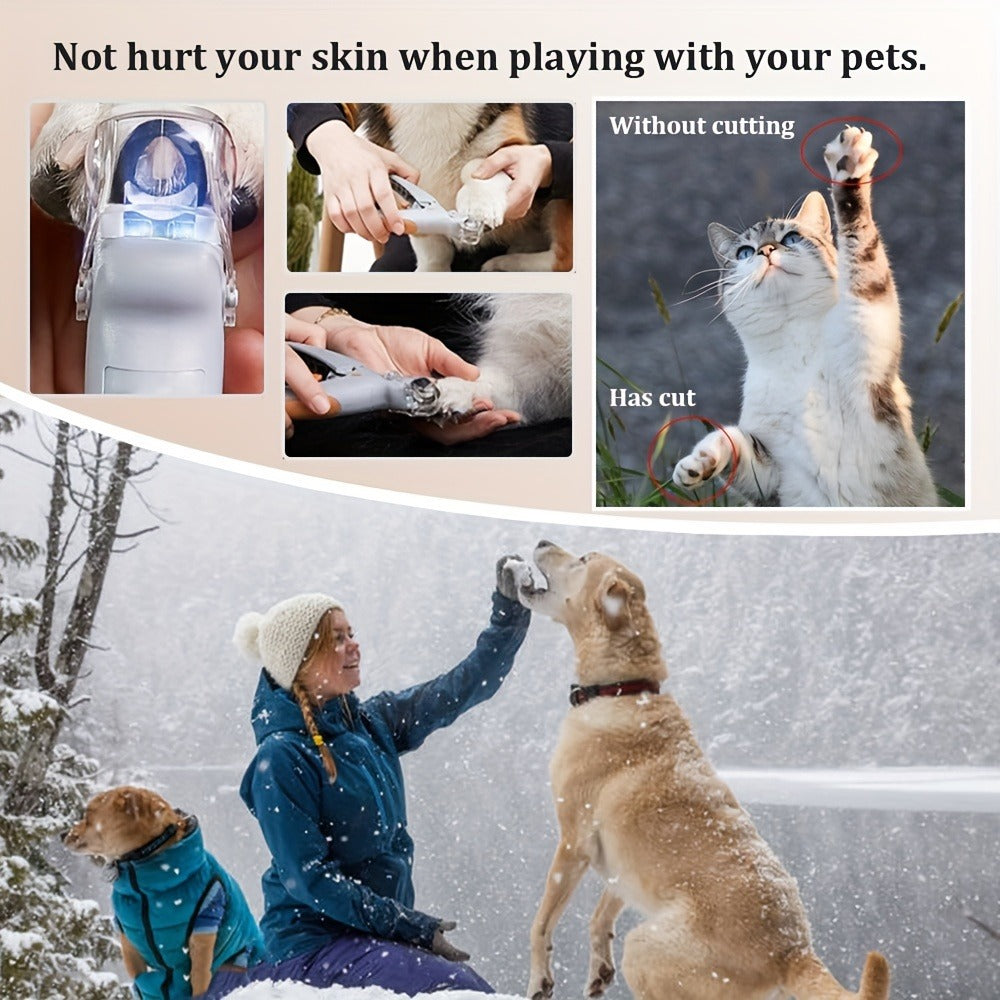 Pet Hair Trimmer Kit 2-in-1 with LED Nail Clipper – 12-in-1 Cordless Quiet Electric Clippers for Dogs & Cats, USB Rechargeable