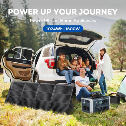Portable Power Station 1024Wh LiFePO4 Solar Generator - UPS Backup Battery with AC 110V, DC, USB