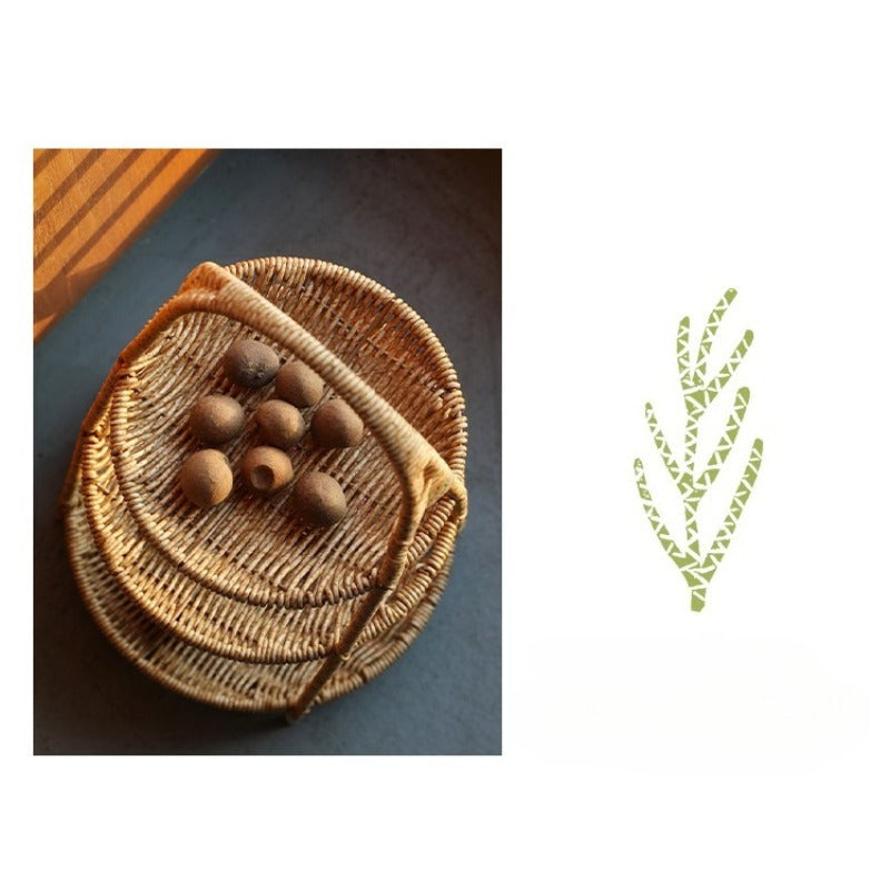 Round Tiered Serving Tray with Woven-Look Frame in Single- or Two-Layer Light Coffee Configurations