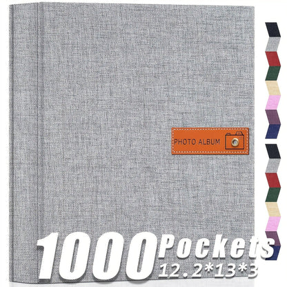 Photo Album 4x6 200 & 1000 Pockets with Label – Linen Hardcover Memory Book for Wedding, Baby, Travel, Anniversary