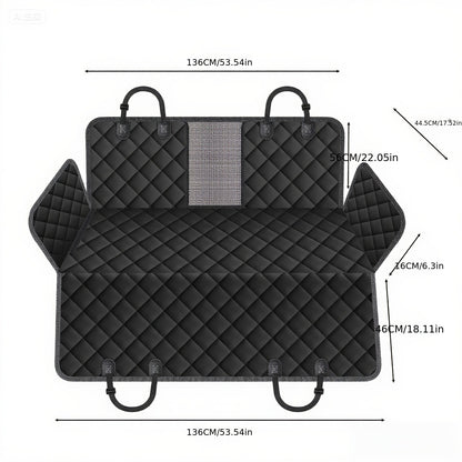Dog Car Seat Cover for Back Seat – Waterproof Oxford & TPU Pet Seat Protector with Anti-Slip Base, Side Flaps