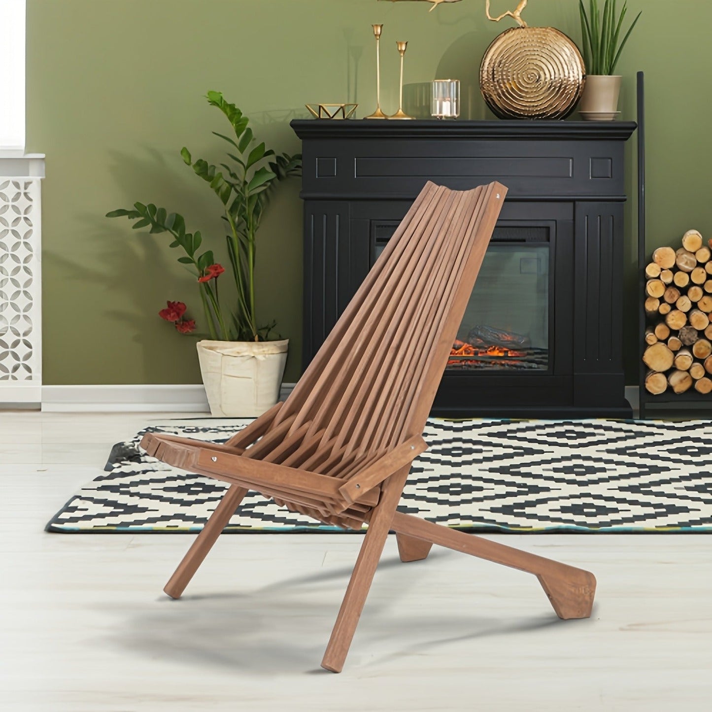 Wood Folding Outdoor Chairs Set of 1/2/4 for Camping, Travel and Outdoor Use, with the Listed Configuration