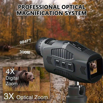 Infrared Night Vision Monocular – HD 1080P / 4K Ultra HD | USB Rechargeable Digital Night Vision Scope | 8x28mm Telescope Camera for Hunting